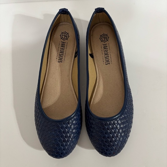 Harborsides Shoes - Harborsides Navy Woven Ballet Flats